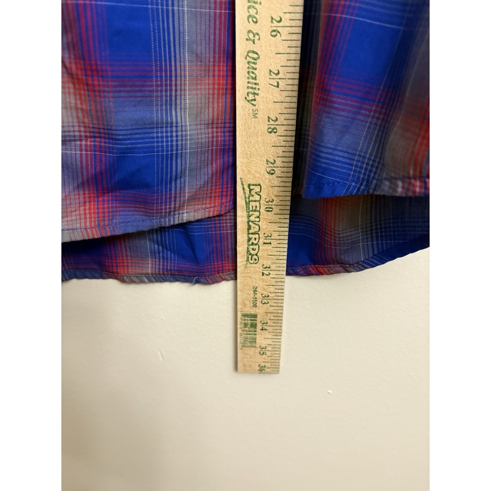 Dixxon Flannel Co Glory Short Sleeve Bamboo Blend Plaid Shirt Mens XL Blue Red - Picture 4 of 6